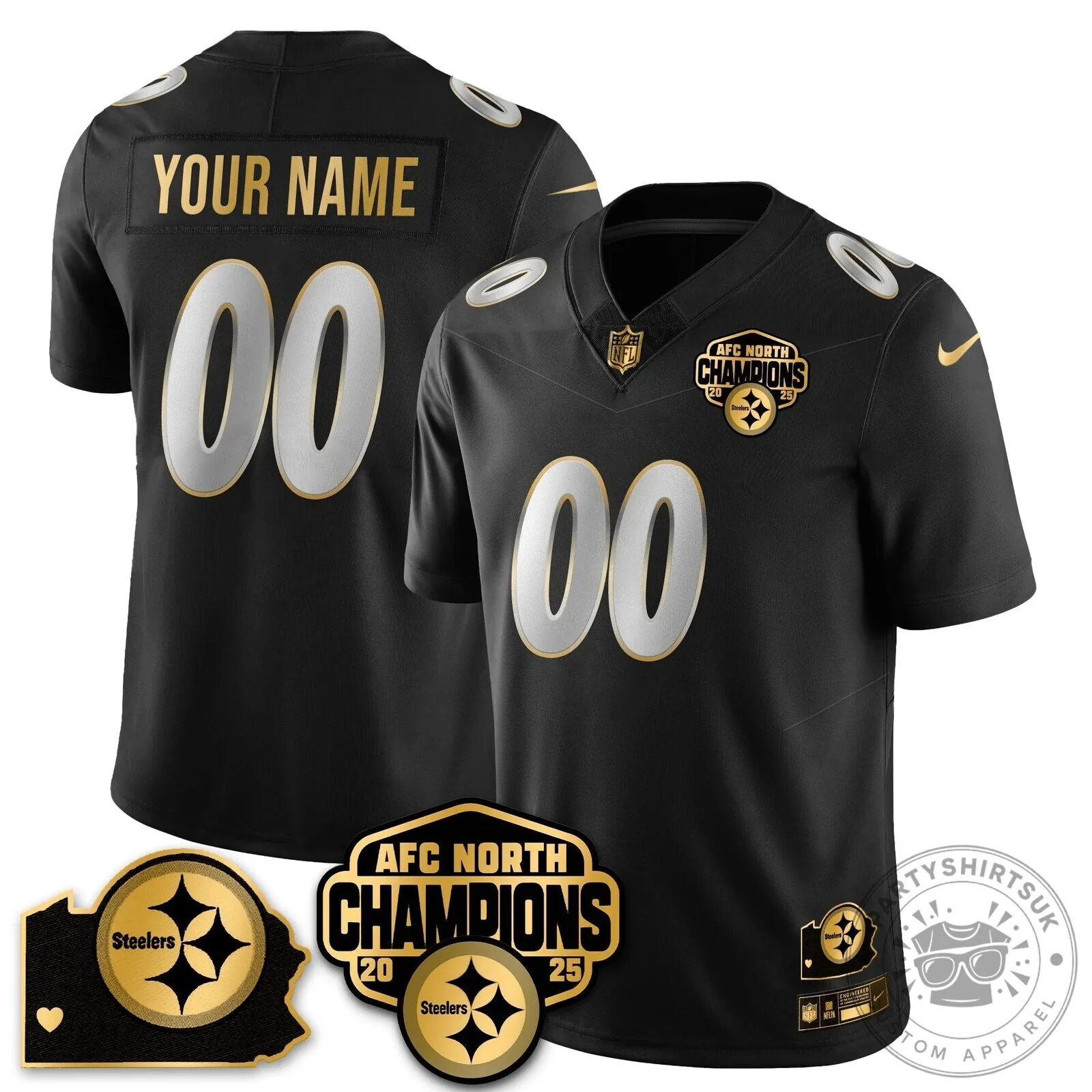 2025 Pittsburgh Steelers Football Jersey - AFC North Champions